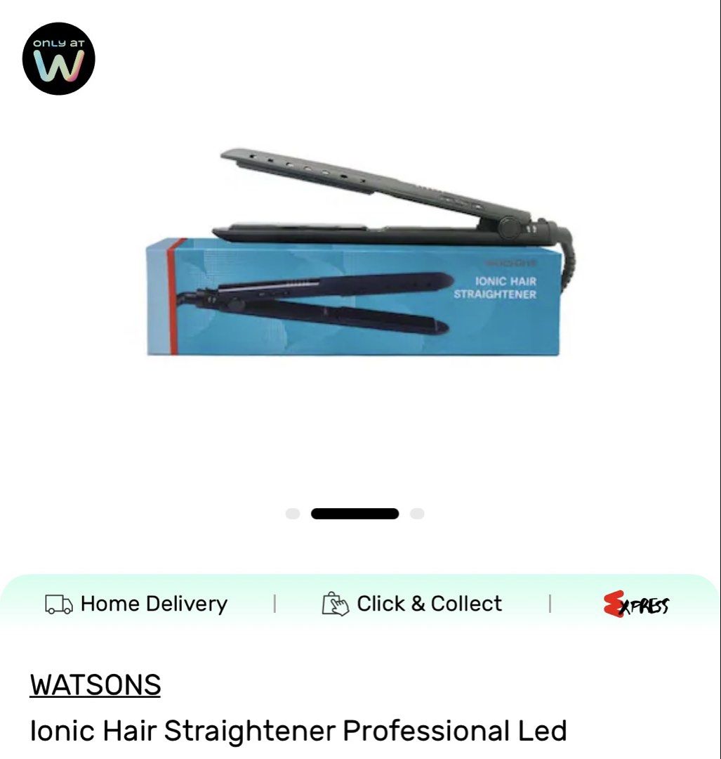 Watsons Hair Straightener (Category: Hair) located in Quezon City. Submitted by angelicaqb (Listing ID 1470648333, Image 2). Description: Watsons Ionic Hair Straightener For delivery 🚚 Loc E. Rodriguez Sr. Avenue.