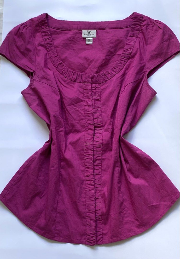 Whimsygoth Magenta Dye Feminine Top (Category: Blouses) located in Manila. Submitted by petalfinds_ (Listing ID 1470646470, Image 1). Description: ˚⊱🪷⊰˚ magenta dye feminine top ౨ৎ 𝐛𝐫𝐚𝐧𝐝: worthington ౨ৎ 𝐬𝐢𝐳𝐞: medium to semi large 🫧⋆｡˚ 𝐝𝐞𝐭𝐚𝐢𝐥𝐬: ANG GANDA NITOOO! 😭🤍 no issue! ─── ⋆⋅☆⋅⋆ ── 「 ✦ 𝐍𝐎 𝐂𝐎𝐃𝐄, 𝐈𝐍𝐕𝐀𝐋𝐈𝐃 𝐌𝐈𝐍𝐄 ✦ 」 𝓹𝓻𝓲𝓬𝓮: 159 𝓬𝓸𝓭𝓮: reverie.