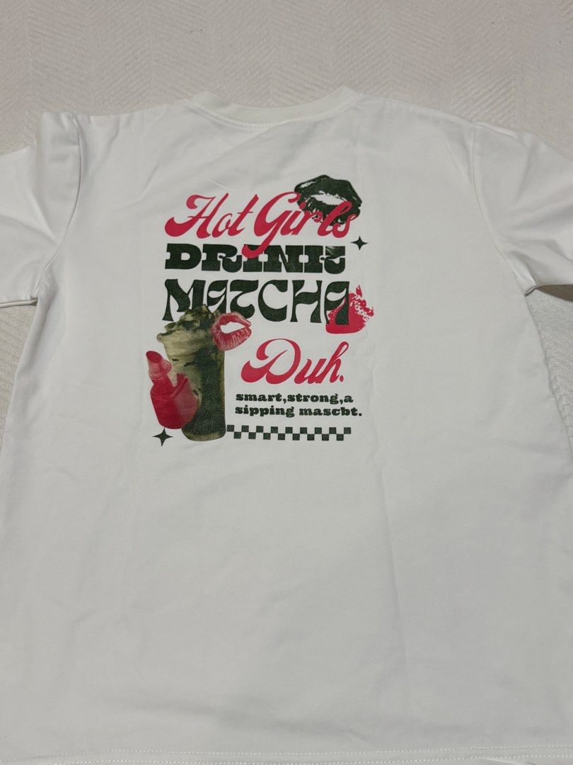 White Matcha Graphic T-Shirt Size 150 (Category: Shirts) located in Pateros City. Submitted by daisy03052000 (Listing ID 1470696284, Image 3). Description: - Color: White - Size: 150 (Tag intact) - Condition:worn once .