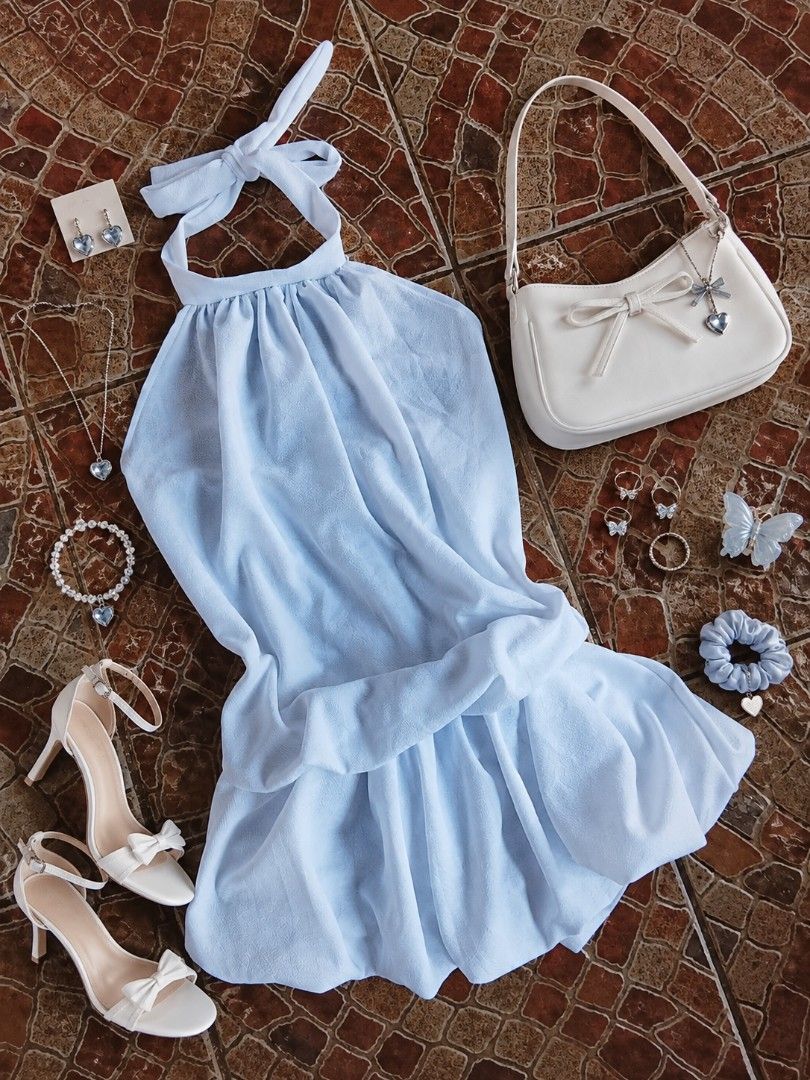 WHITE SELFTIE HALTER BACKLESS MINI DRESS (Category: Dresses) located in Batangas. Submitted by jaselegance (Listing ID 1470689276, Image 1). Description: small to large size high quality crepe fabric self tie halter garterized waist mini dress.