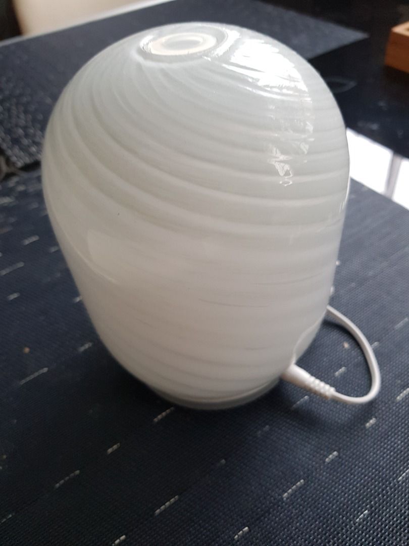 White Swirl Glass Aromatherapy Essential Oil Diffuser, Furniture & Home ...