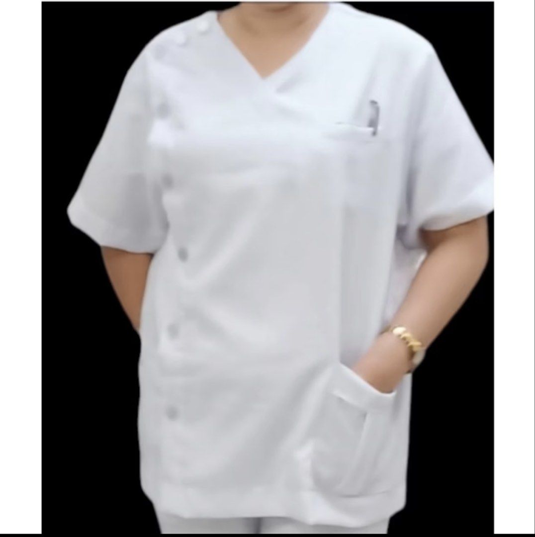 White Uniform Plus Size (Category: Blouses) located in Quezon City. Submitted by amazingnic (Listing ID 1470679365, Image 1). Description: - Nurse Psychology, Physical Therapist, Pharmacy, Biology, Dentistry uniform - V Neck Top only - I have XL and XXL - used twice .