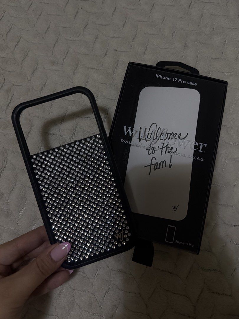 Wildflower Rhinestones - iPhone 17 pro (Category: Other Gadgets) located in Paranaque City. Submitted by inel.aruta (Listing ID 1470560961, Image 1). Description: Original wildflower case. Directly both from the website. 🫶🏻 with box. Payment thru MARIBANK 💟.