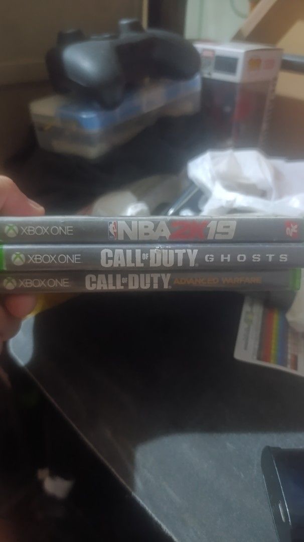 Xbox One S 512 Gb with Games (Category: Xbox) located in Manila. Submitted by mkac4krist41190 (Listing ID 1470662655, Image 3). Description: - White Xbox One S console, fully tested and runs smoothly - Includes 3 physical game discs: NBA 2K19, Call of Duty Ghosts, and Call of Duty Advanced Warfare - Complete set with power cable, HDMI cable, Controller - Hooked up and ready for setup upon meet-up or delivery.