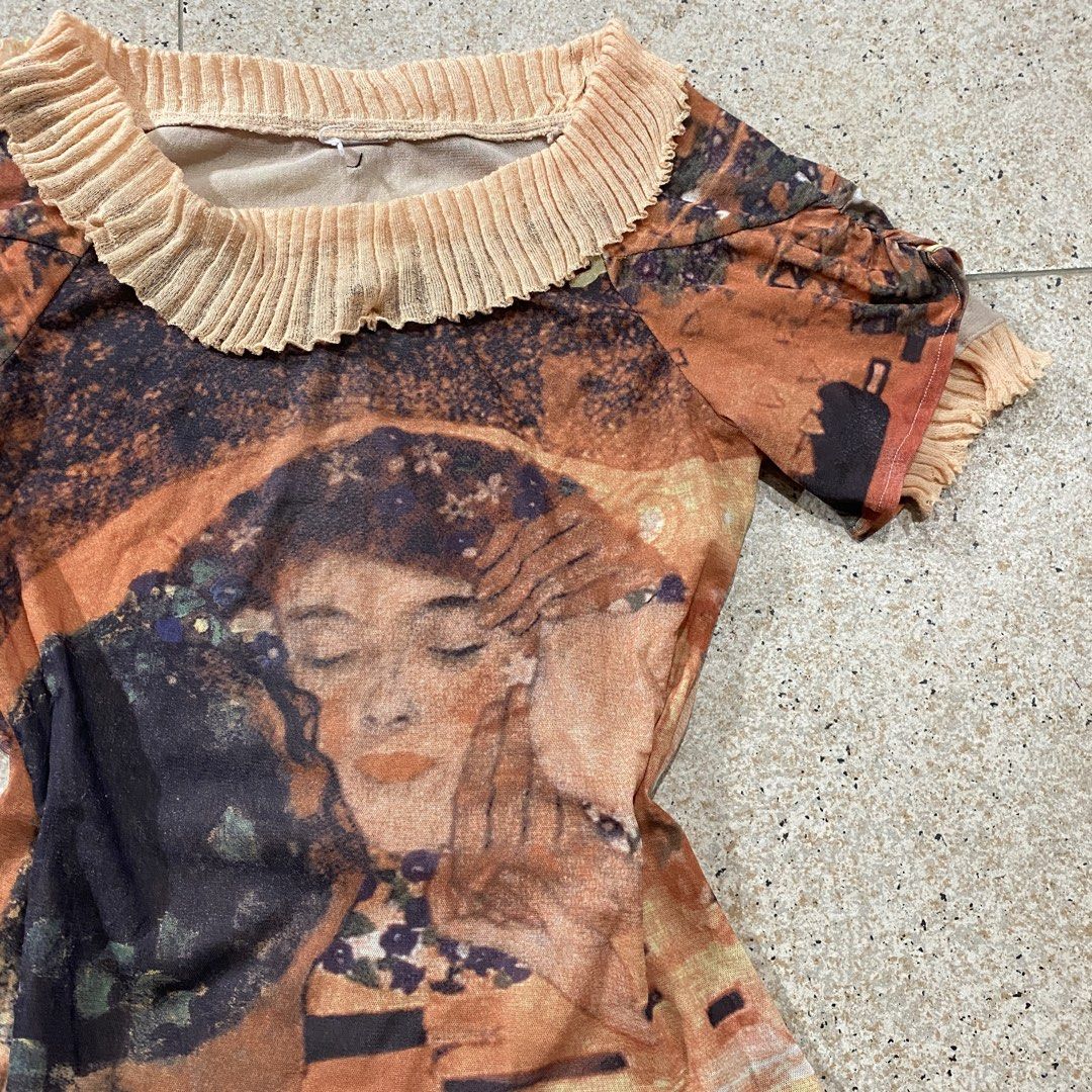 Y2K Gustav Klimt Art Mesh Top - Ruffle (Category: Others Tops) located in Isabela. Submitted by islandsrelics (Listing ID 1470644292, Image 3). Description: .