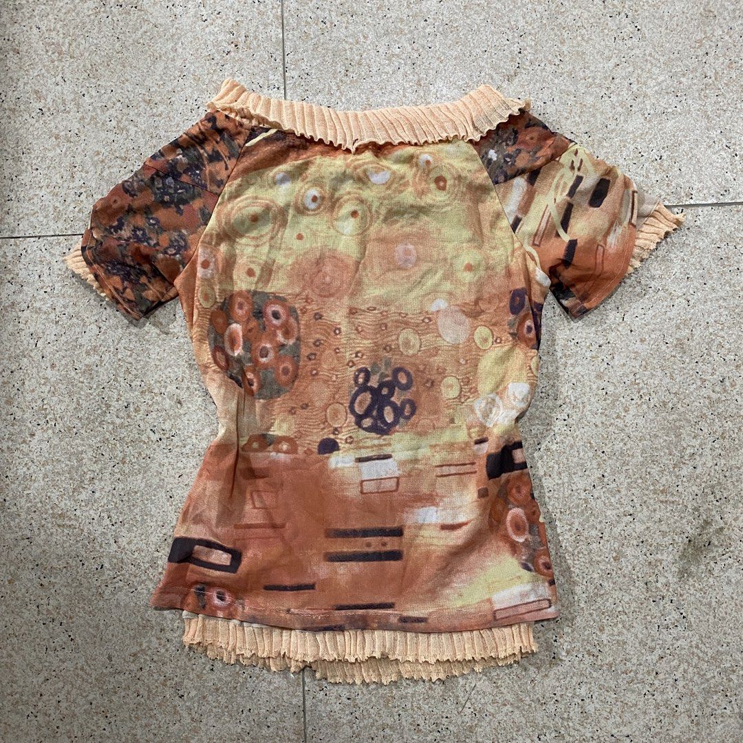 Y2K Gustav Klimt Art Mesh Top - Ruffle (Category: Others Tops) located in Isabela. Submitted by islandsrelics (Listing ID 1470644292, Image 2). Description: .