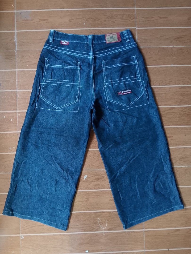 Y2k wide leg baggy jeans (Category: Jeans) located in Manila. Submitted by zenflower.0bda2c (Listing ID 1470596167, Image 2). Description: WTS.. Happy Hope vintage baggy pants. Excellent vintage condition. Style:wide leg/Relaxed loose fit skater style. Size:2L(fits loose/baggy) Actual dimensions Width:32 inches Length:36 inches Hem/L.P:12 inches No issue. (PHP 650+SF) PM DM. Davao city.. #baggy #Y2kbaggypants.