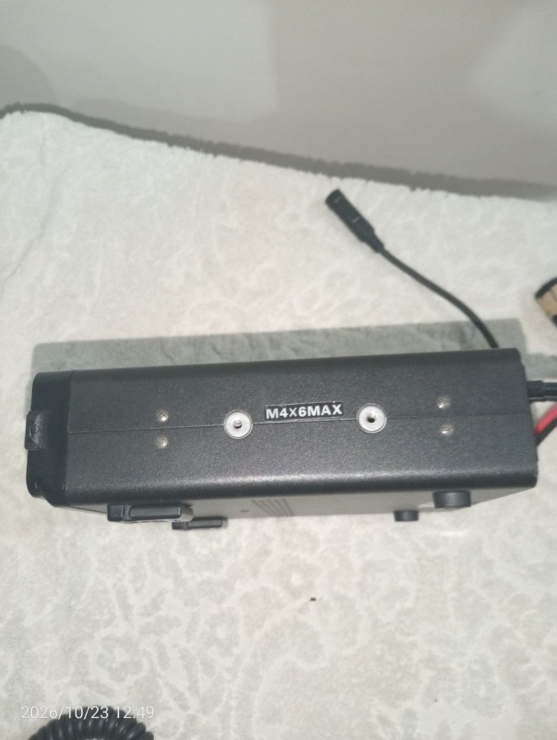 Yaesu FT-100 HF/VHF/UHF All Mode Transceiver (Category: Walkie-Talkie) located in Meycauayan. Submitted by alfredo.r.lim.jr (Listing ID 1470653094, Image 3). Description: - Model: Yaesu FT-100 HF/VHF/UHF all-mode amateur radio transceiver - Condition: Used unit, fully tested and working, comes fully wired with attached power cables - Design: Black casing, front display panel, multi-function dial, and top speaker grille - Rear Panel: Equipped with