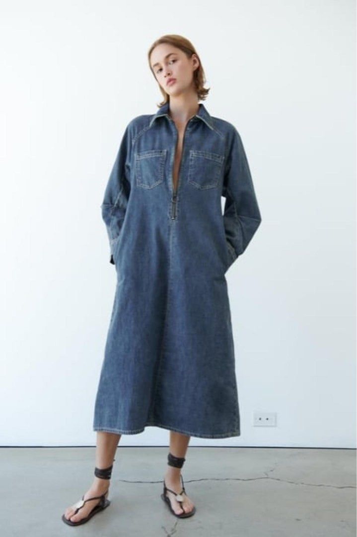 Zara Denim Midi Dress (Category: Dresses) located in Manila. Submitted by maurisio (Listing ID 1470648271, Image 1). Description: .