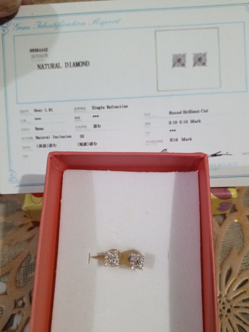 18k natutal diamond 0.20 (Category: Earrings) located in Quezon City. Submitted by BEvs_closet (Listing ID 1470861065, Image 1). Description: .