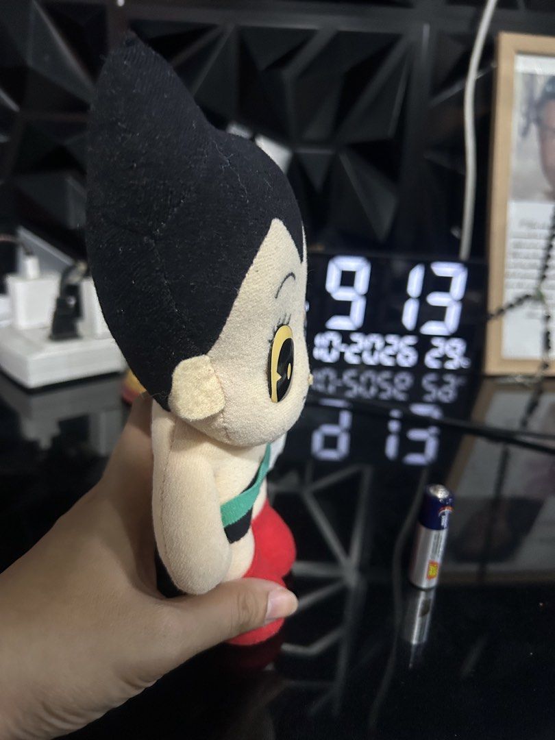 1992 Astro Boy (Mighty Atom) plush toy 7.5” (Category: Plushies & Soft Toys) located in General Trias. Submitted by aprilocampo0412 (Listing ID 1470867723, Image 2). Description: 1992 Astro Boy (Mighty Atom) plush toy 7.5” Issue stain,yellowish eyes, faded tag 200 Loc Tanza Cavite.