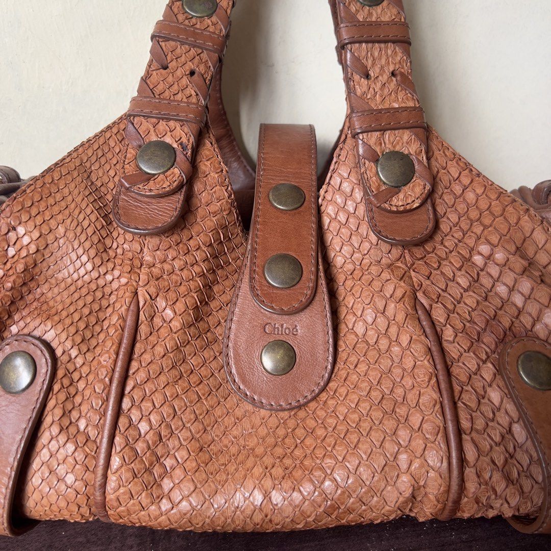 2006 Chloe Python Silverado Shoulder Bag (Brown) | vintage (Category: Luxury Bags & Wallets) located in Caloocan City. Submitted by vintageangelxx (Listing ID 1470810590, Image 3). Description: - In great vintage condition (Rank AB) - Flaws: general signs of usage, some dryness on the corner scales, marks on interior. - Won’t be responding to lowballers. Overall, bag is still very fab and presentable. I’m either listing this for showcasing purpos