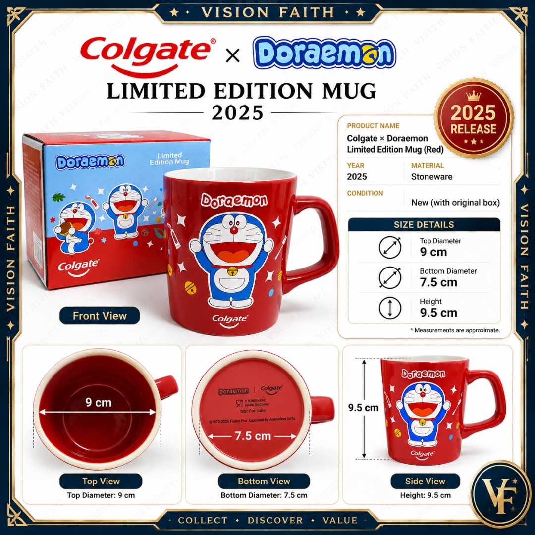 2025 Colgate × Doraemon Limited Edition Mug – Red, Toys & Collectibles ...