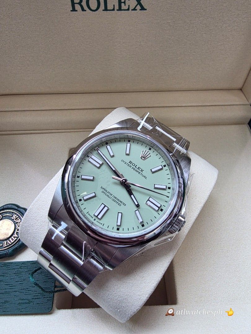 2026 OP 41 PISTACHIO DIAL (Category: Luxury Watches) located in Taguig. Submitted by atlwatchesph (Listing ID 1470812924, Image 1). Description: 🟩 2026 OP 41 PISTACHIO DIAL 🟩 MODEL 134300 🟩 YEAR 2026 FRESH DATE 🟩 COMPLETE SET / BRAND NEW / UNWORN 🇵🇭🏷 697,000.00 ⌚️Watch posted is available & in stock 🤝📲 Posted price Slightly negotiable. For serious inquiries please message me directly for best deal possible 💯All timepieces posted & sold 