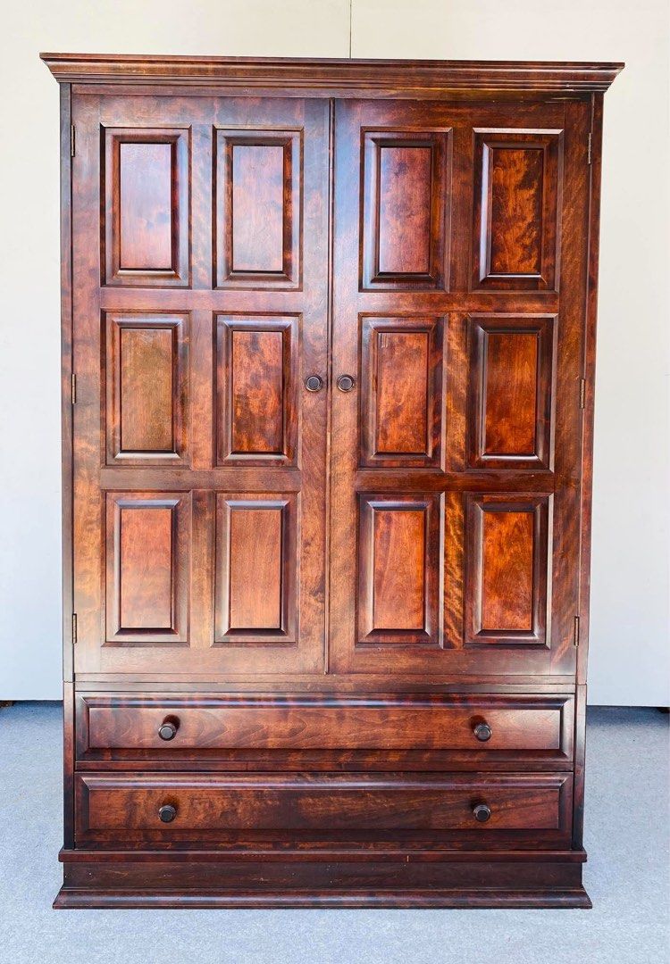 2 Door Wardrobe/Closet with 2 Pullout Drawers (Category: Shelves, Cabinets & Racks) located in Manila. Submitted by justinlei.103 (Listing ID 1470924791, Image 1). Description: “JAPAN SURPLUS” 2-DOOR ROSEWOOD CLOSET / WARDROBE WITH 2 PULL OUT DRAWERS SIZE: 48L” x 24W” x 73H” inches (AS-IS ITEM) IN GOOD CONDITION.