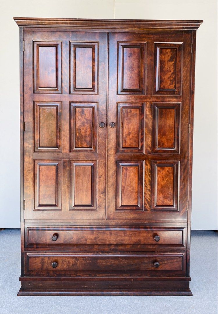 2-Door Rosewood Wardrobe / Closet (Category: Shelves, Cabinets & Racks) located in Manila. Submitted by elliefurnies31 (Listing ID 1470863872, Image 2). Description: "JAPAN SURPLUS" 2-DOOR ROSEWOOD CLOSET / WARDROBE WITH 2 PULL OUT DRAWERS SIZE: 48L" x 24W" x 73H" inches (AS-IS ITEM) IN GOOD CONDITION.