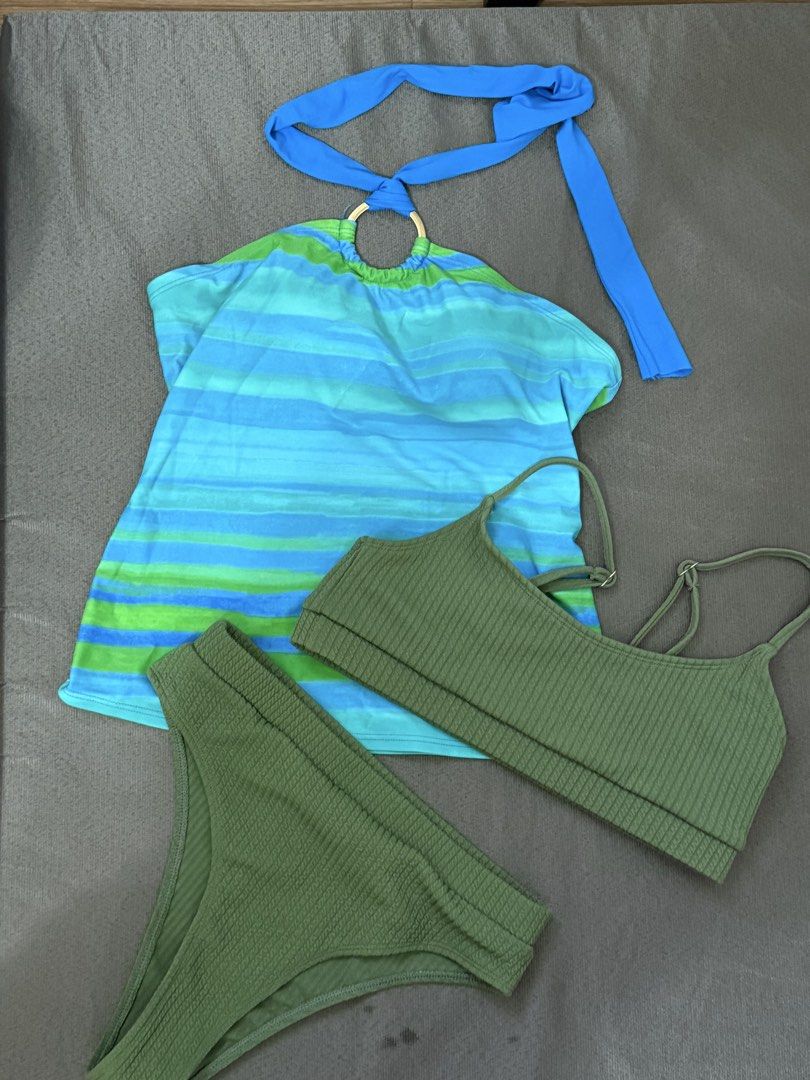3 pc Blue Green Tankini Halter Bikini Set (Category: Bikinis & Swimsuits) located in Quezon City. Submitted by dress2impress_ (Listing ID 1470828294, Image 1). Description: .