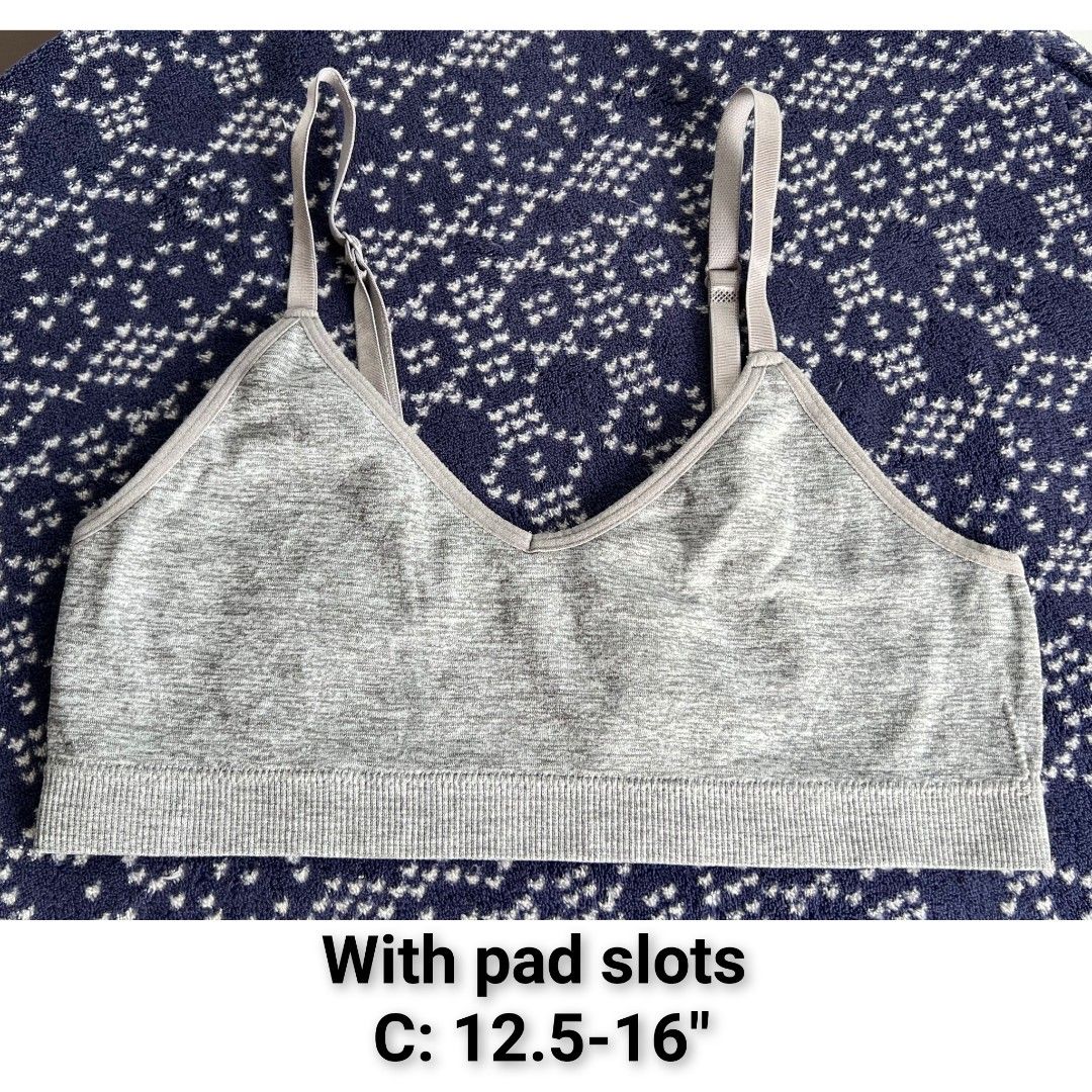 3 PCs Bralette Bra bundle (Category: Activewear) located in Quezon City. Submitted by all_items_50_each (Listing ID 1470792077, Image 2). Description: 3 PCs Bralette Bra bundle Fits S *brand and size is posted, as long as it is readable, measurements via tape measure-laid flat, is also posted *wash before wearing, may have lints, dirt/stains (due to storage), color-bleed stains, esp. light colored, with normal signs of usage, pls. manage your exp
