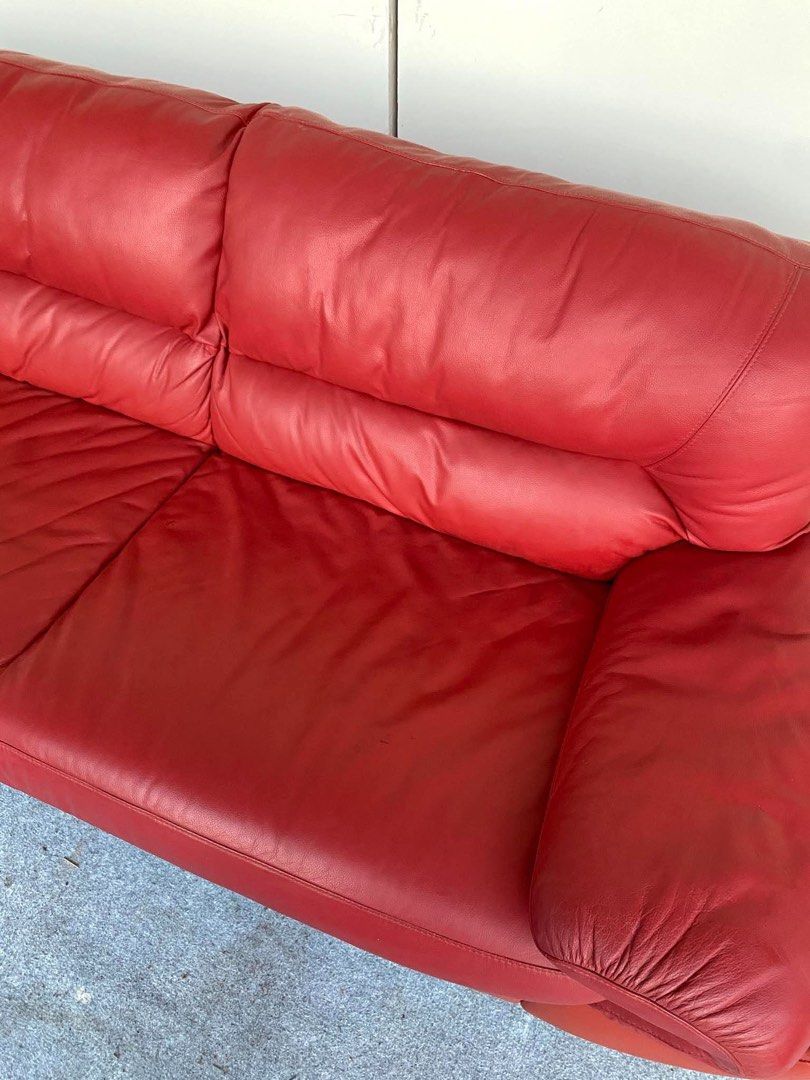 3 Seater Red Leather Sofa (Category: Sofas) located in Manila. Submitted by justinlei.103 (Listing ID 1470926600, Image 3). Description: “JAPAN SURPLUS” 3-SEATER RED LEATHER SOFA SIZE: 73L” x 34W” x 15Sh” x 28H” inches (AS-IS ITEM) IN GOOD CONDITION.