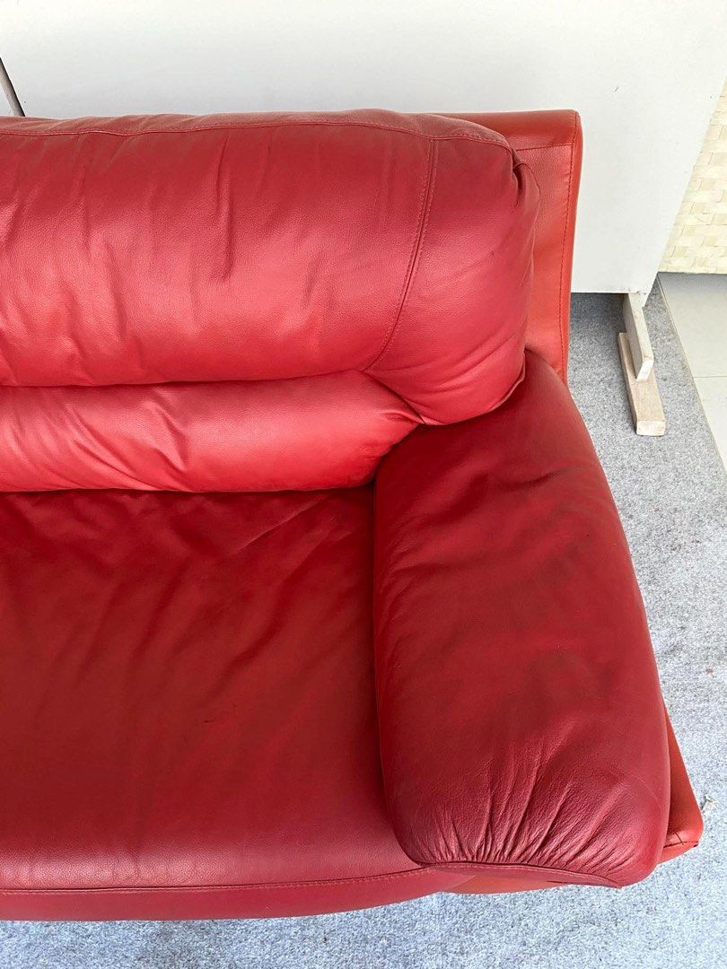 3 Seater Red Leather Sofa (Category: Sofas) located in Manila. Submitted by justinlei.103 (Listing ID 1470926600, Image 2). Description: “JAPAN SURPLUS” 3-SEATER RED LEATHER SOFA SIZE: 73L” x 34W” x 15Sh” x 28H” inches (AS-IS ITEM) IN GOOD CONDITION.