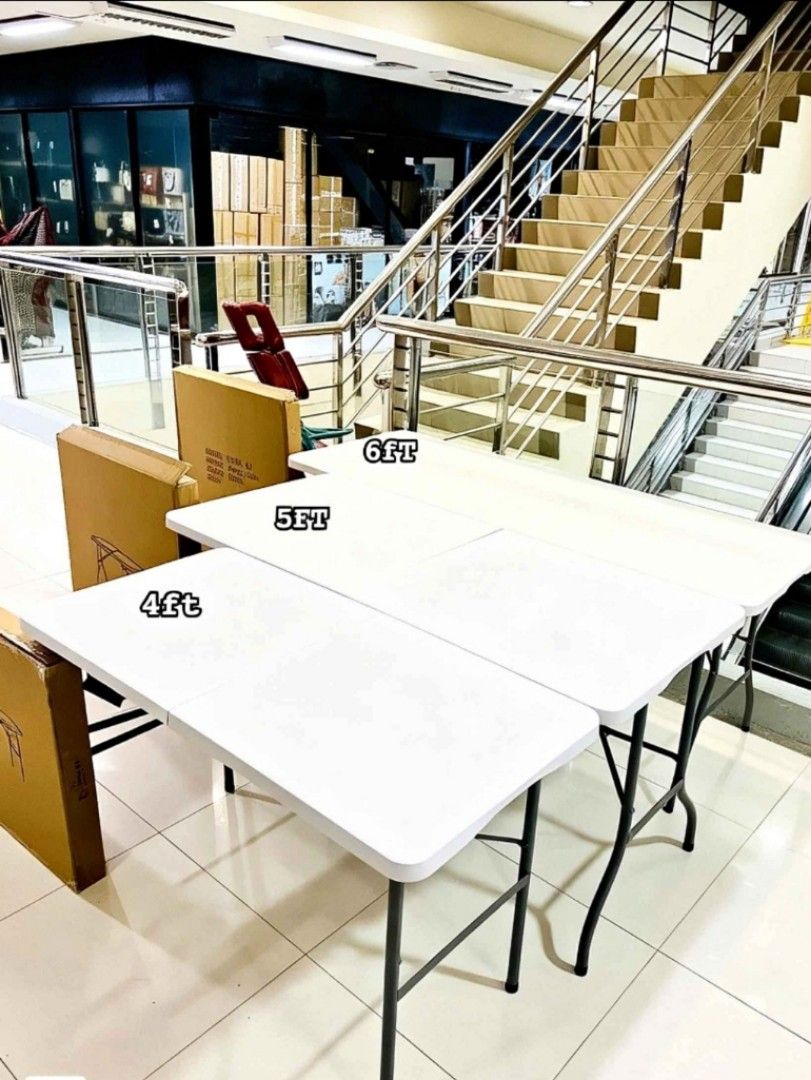 4FT, 5FT, 6FT FOLDING TABLE (Category: Tables & Sets) located in Manila. Submitted by bambooreye87652 (Listing ID 1470898496, Image 2). Description: UPDATE PRICE: 4FT-1250 5FT-1350 6FT-1500 OPEN FOR BULK ORDERS✔️ DISCOUNT PA DEPENDE SA DAMING O ORDERIN‼️😊.