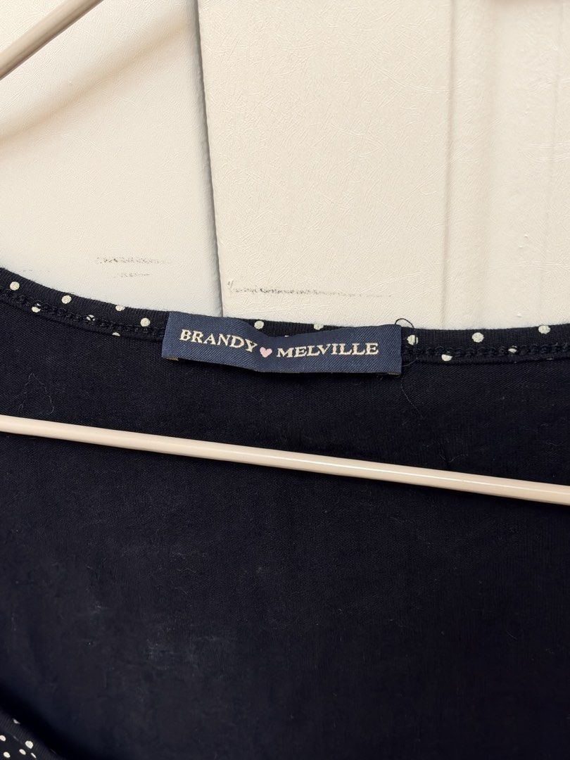 🏷️ authentic brandy melville polka dot shirt (Category: Shirts) located in Pasay City. Submitted by erickaolalu (Listing ID 1470775070, Image 2). Description: • bought online (brandy melville US) • used twice only •free size (but can fit S-M) .