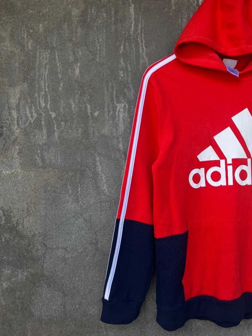 Adidas Big Logo Hoodie (Category: Hoodies) located in Baybay. Submitted by thrift_thrift_langg (Listing ID 1470931116, Image 3). Description: Adidas Big Logo Hoodie W- 21 L- 26.5 Color rate: 9/10 Issue: Need Wash Very Good Condition - Size: Medium - Semi Large.