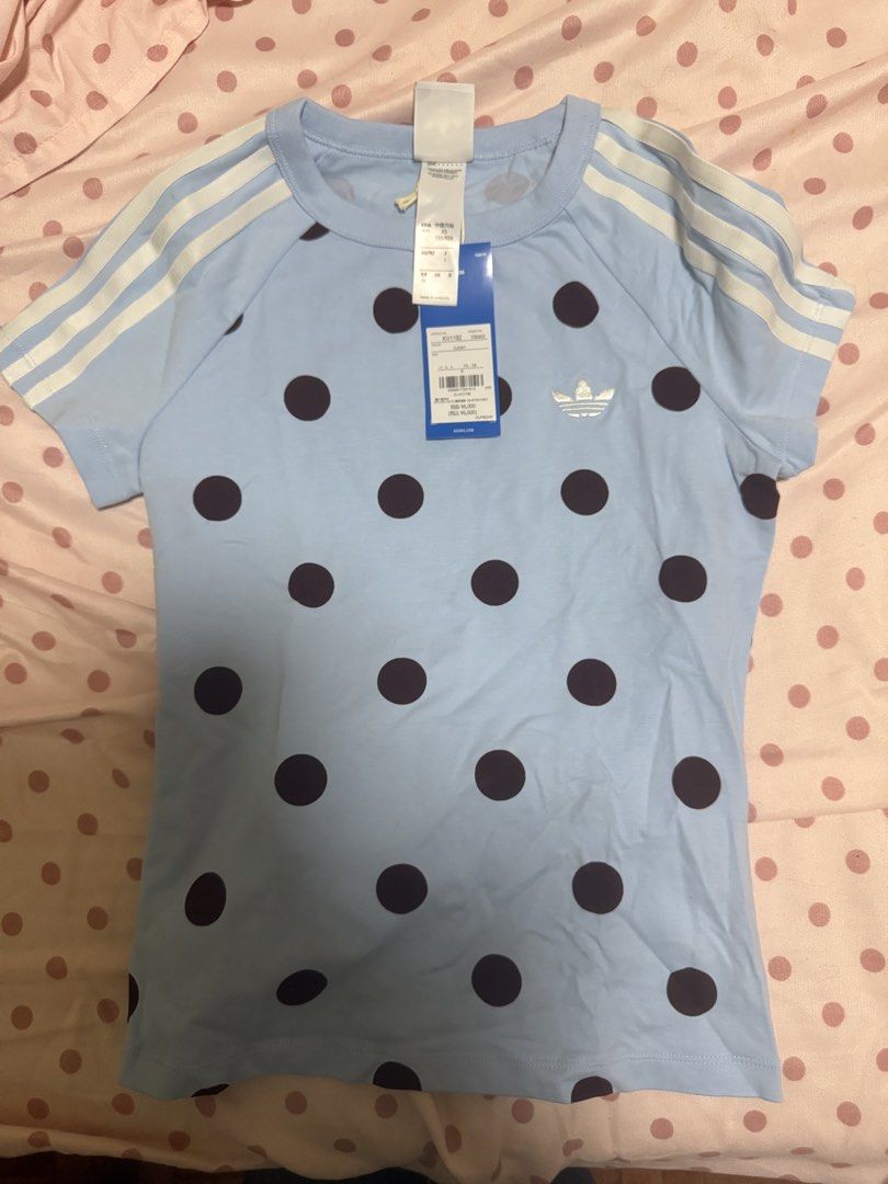 Adidas blue polka dots shirt (Category: Shirts) located in Quezon City. Submitted by buhbyestuff (Listing ID 1470754630, Image 1). Description: .