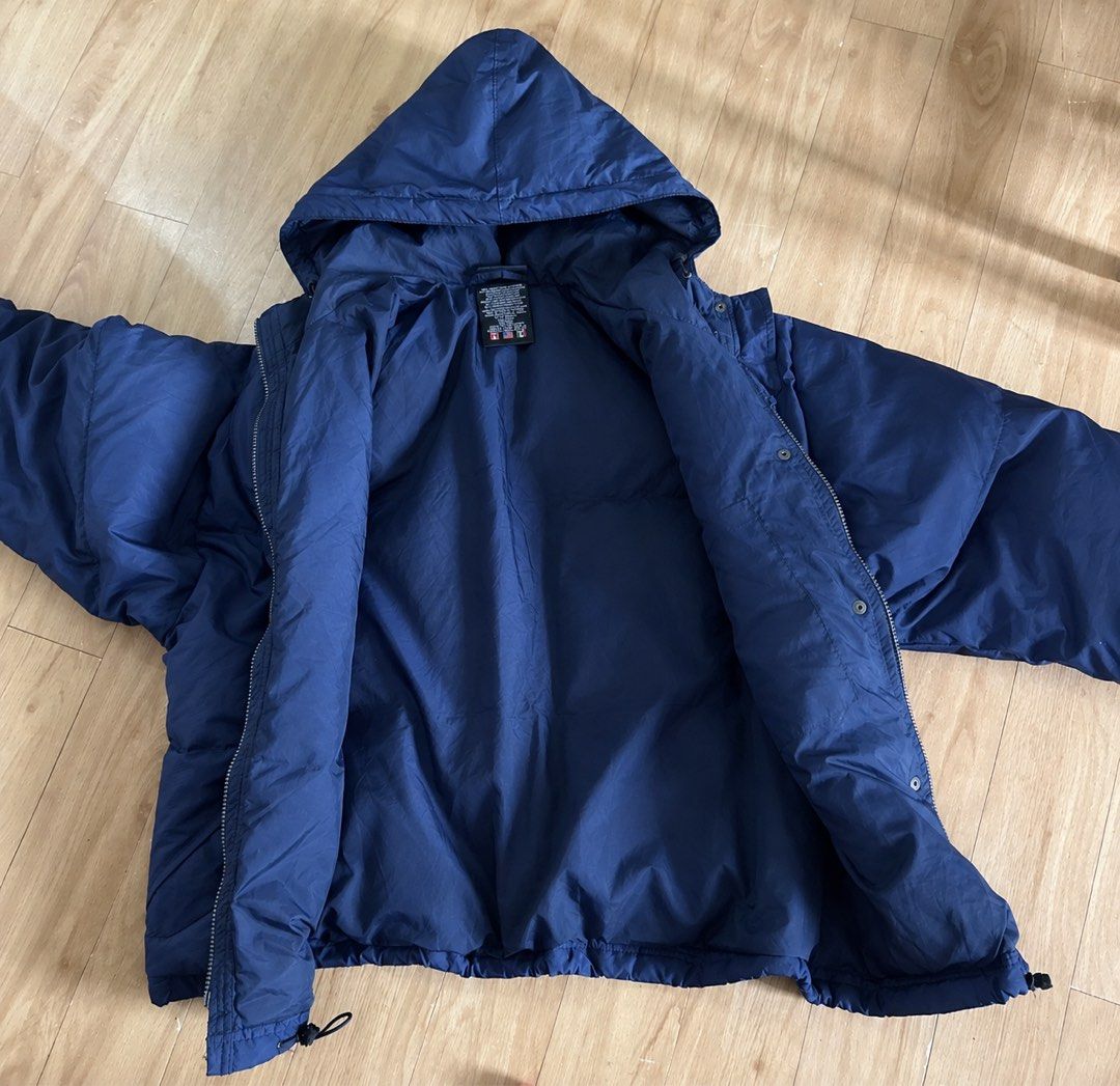 ADIDAS Firebird Goose Down Navy Puffer Jacket (Category: Coats, Jackets and Outerwear) located in Manila. Submitted by manifestd (Listing ID 1470832978, Image 3). Description: ADIDAS Firebird Goose Down Navy Puffer Jacket ✔️Embroidered Firebird logo, engraved hardware, snap closure pockets ✔️Men’s-L, fits up to 2XL, width 26.5, length 27”, shoulders 23”, sleeves- 25” ✔️Great condition, no issue ✔️No ww photos, actual photos posted ✔️Lalamove/ J&T