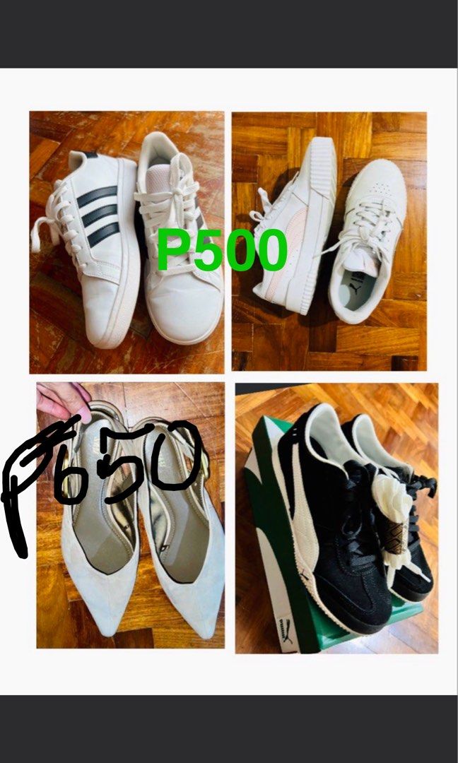 Adidas Puma Nike Zara Shoes (Category: Sneakers) located in Pasig City. Submitted by livebird-217e (Listing ID 1470782893, Image 1). Description: STARTS AT P500 Message to inquire .