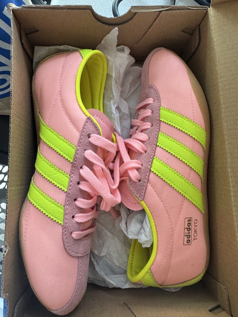 Adidas tokyo pink and green (Category: Sneakers) located in Pasig City. Submitted by kodak.blue (Listing ID 1470801288, Image 1). Description: .