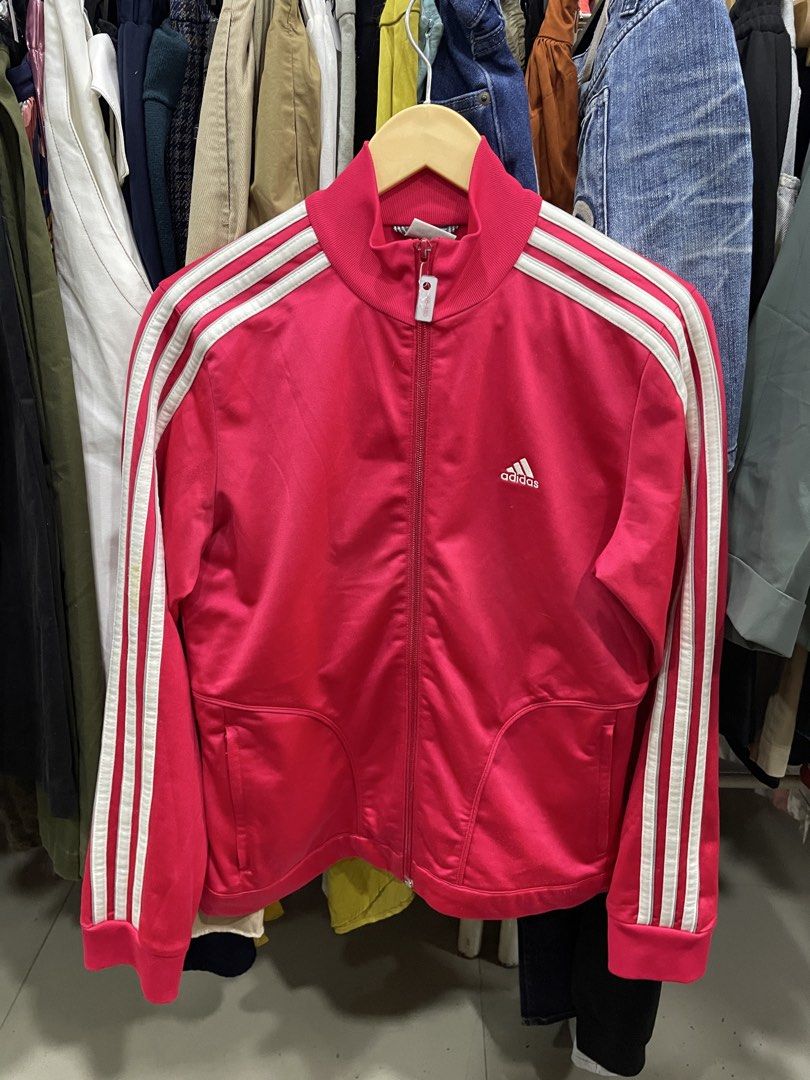 Adidas track jacket (Category: Coats, Jackets and Outerwear) located in Lucena. Submitted by riyizthriftz (Listing ID 1470868771, Image 1). Description: Adidas track jacket Size Medium on tag W19 L23 Good condition Color rate 9/10 See pics issue.