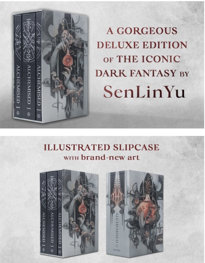 Alchemised by SenLinYu Special Edition Book Slipcase Set (Category: Storybooks) located in Calapan. Submitted by itsdomino (Listing ID 1470816515, Image 2). Description: Alchemised by SenLinYu hardcover ₱5500 - price includes isf but not local sf. local sf upon arrival of the item Pre-order eta: 2-4 weeks after order placed .