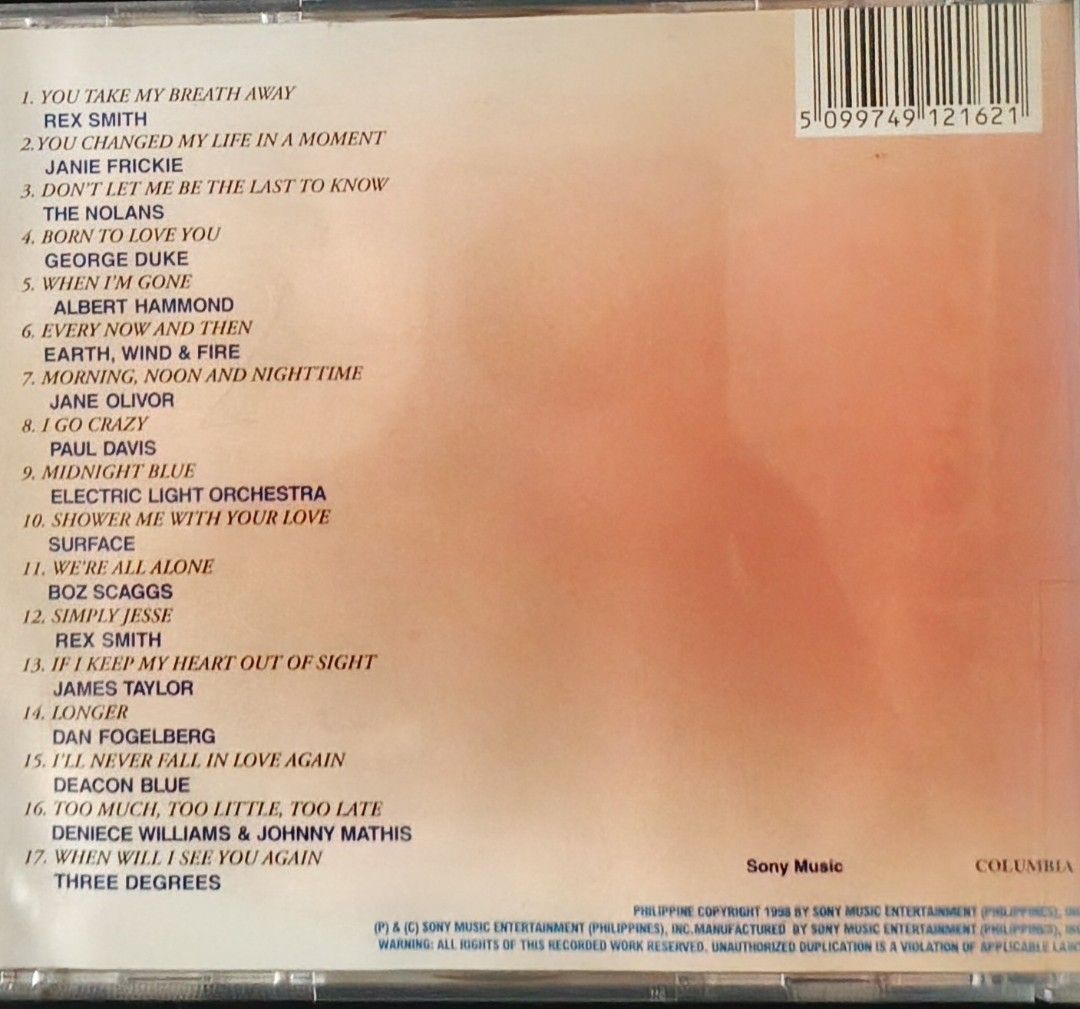 All about love CD album (Category: CDs & DVDs) located in Manila. Submitted by ruelcabrer77078 (Listing ID 1470916060, Image 2). Description: in good condition....