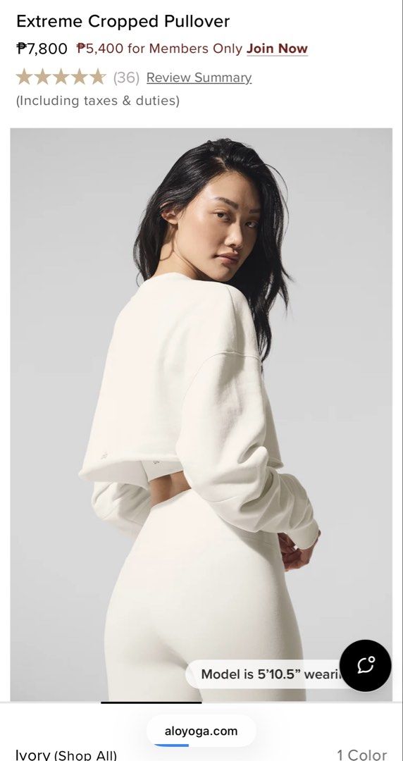 ALO Yoga Extreme Cropped Pullover— Authentic (Category: Activewear) located in Quezon City. Submitted by mine4now (Listing ID 1470928461, Image 2). Description: What: ALO yoga Extreme Cropped Pullover in Ivory Origin: ALO in the US Condition: Stains(From makeup I think)—that can be washed aside, it’s in perfect used condition. Nicer in actual. Size: medium RFS: Decluttering Shipping fee: PAID by the buyer No: COD Courier: lbc, grab or lalamove J&