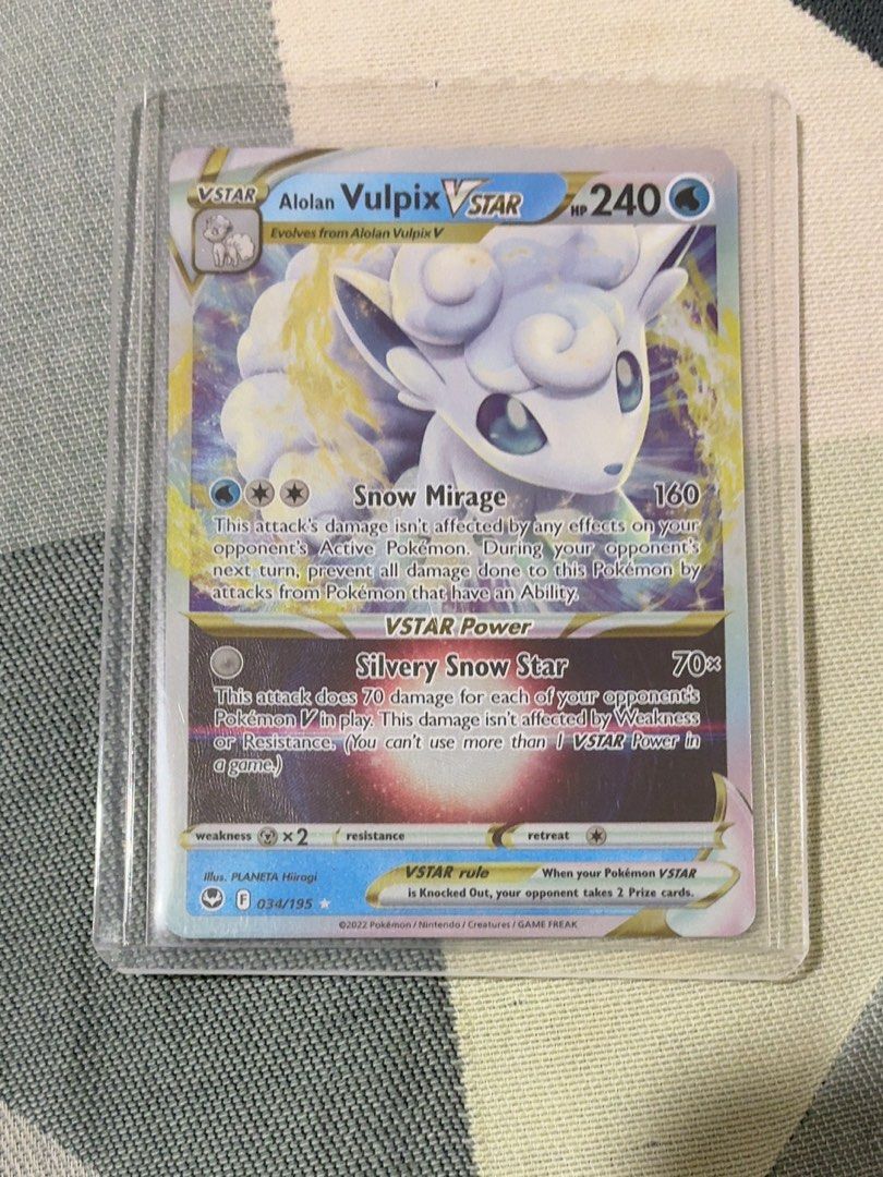 Alolan Vulpix VSTAR 034/195 Rare, Toys & Collectibles, Trading Cards ...