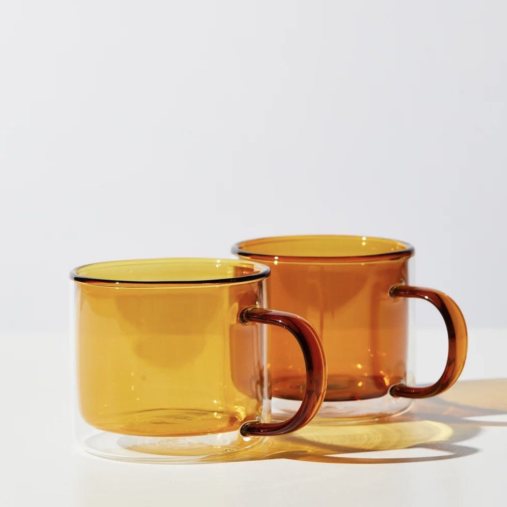 Amber Orange Double Walled Coffee Mug Tea Cup (Category: Coffee & Tea Tableware) located in Makati City. Submitted by cams.closet (Listing ID 1470788919, Image 2). Description: Amber Orange Double Walled Coffee Mug Tea Cup 1 pc only.