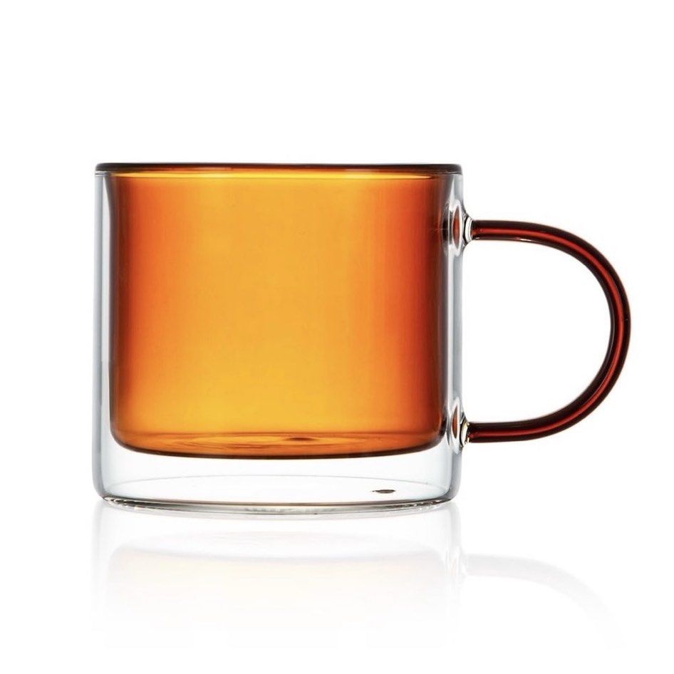 Amber Orange Double Walled Coffee Mug Tea Cup (Category: Coffee & Tea Tableware) located in Makati City. Submitted by cams.closet (Listing ID 1470788919, Image 1). Description: Amber Orange Double Walled Coffee Mug Tea Cup 1 pc only.