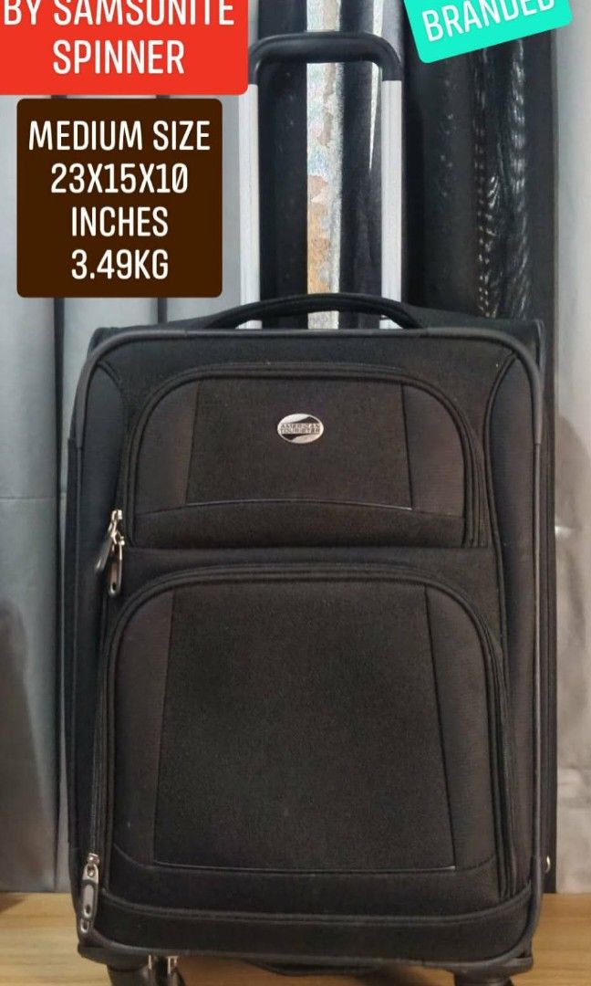 American Tourister (Category: Luggage) located in Manila. Submitted by jzjapansurplus (Listing ID 1470839798, Image 1). Description: NEW ARRIVAL‼️ BRANDED IMPORTED FROM JAPAN AMERICAN TOURISTER BY SAMSONITE SPINNER LUGGAGE📍 🔰Expandable zipper 🔰Softcase Nylon Polyester 🔰Top and Side Carrier Handle 🔰Telescopic Push Handle 🔰 360 Rotation wheels ✨Front zipper Pocket 🔰Wide space Suitcase With Support Strap and Pocket 🔰 Lightweight 🔰NO ISSUE‼️