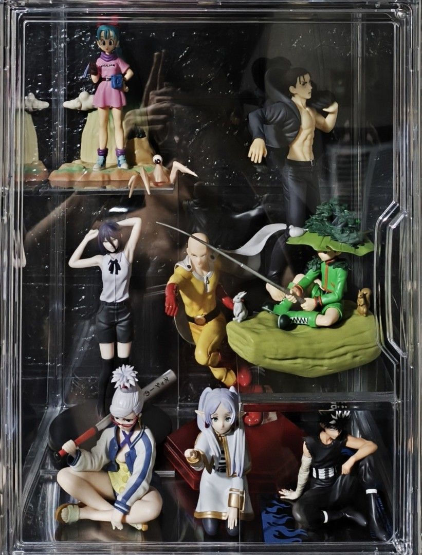 Anime Figurines Take All (Category: Figurines & Statues) located in Quezon City. Submitted by sejleon (Listing ID 1469742175, Image 3). Description: Anime Figurines for Sale - TAKE ALL for 15,000 php - Per piece is at 90% value - All mint condition with complete box and clamshell. 1 year old pre-loved figurines - Characters: Sega Seiko, Sega Frieren, Megahouse Hiei, Banpresto Gon, Pop Up Parade Saitama, Sega Reze, Pop Up Parade Eren, Banpresto Bu