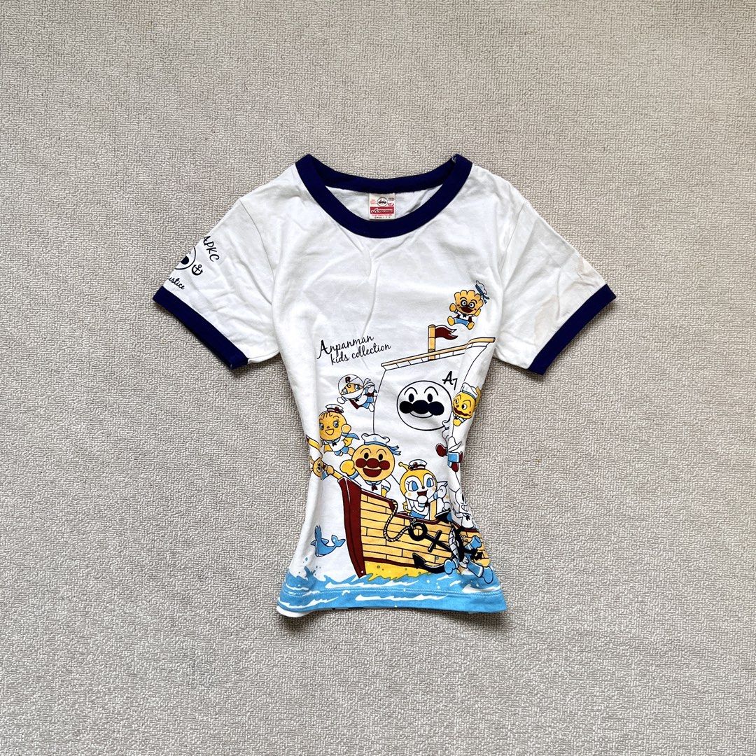 anpanman graphic print ringer shirt (Category: Shirts) located in Limay. Submitted by budolfindsrawrawr (Listing ID 1470793120, Image 1). Description: anpanm4n graphic print ringer shirt - 120 on tag fits xs/s l18 b28-32 - dot stain sa likod ng left sleeve .