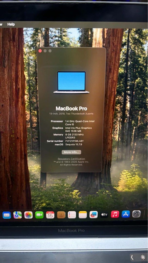 Apple MacBook Pro 13-inch 2019 i5 8GB (Category: Laptops & Notebooks) located in Manila. Submitted by wtfitspaul (Listing ID 1470816680, Image 3). Description: Selling Macbook Pro 2019 (no charger, no box) RFS: Hindi na nagagamit kase nag upgrade sa M2 - camera, speaker and touchpad all working - minimal dents - I can send video of laptop’s speaker and other specs Issue: - plug in port not working.