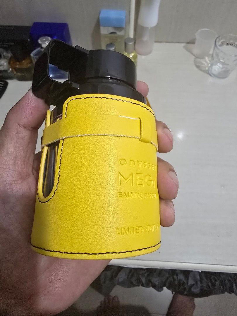 Armaf Odyssey Mega Limited Edition Eau De Parfum (Category: Fragrance & Deodorants) located in Caloocan City. Submitted by mon2626 (Listing ID 1470814454, Image 2). Description: - Brand: Armaf Odyssey Mega Limited Edition Eau de Parfum - Size: 100ml spray bottle - Condition: 75 - 80 % Juice Level - Packaging: Complete with original Box - Issue : Minimal dents on leather 📍South Caloocan.