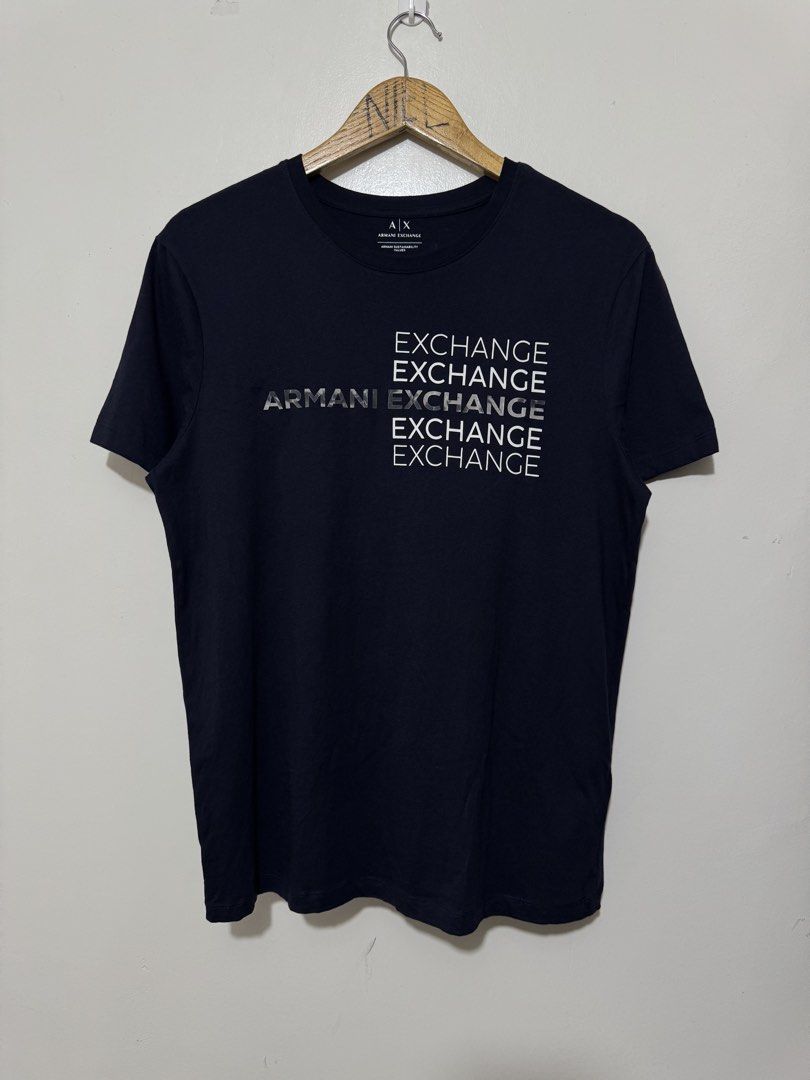Armani Navy Blue T Shirt (Category: Tshirts & Polo Shirts ) located in Bacolod City. Submitted by thriftppy_ (Listing ID 1470785055, Image 2). Description: ARMANI EXCHANGE NAVY BLUE SHIRT Size: Medium Width: 19.5 Length: 27 Color rate: 9.8/10 Condition: Excellent near new Issue: None 💰980 DM for sure buyers 📥 Mode of payment:GCASH, BANK TRANSFER Unli vouch and vc for safety transaction. 📌Color may vary due to lighting📸 📦 Shipping via JNT EXP