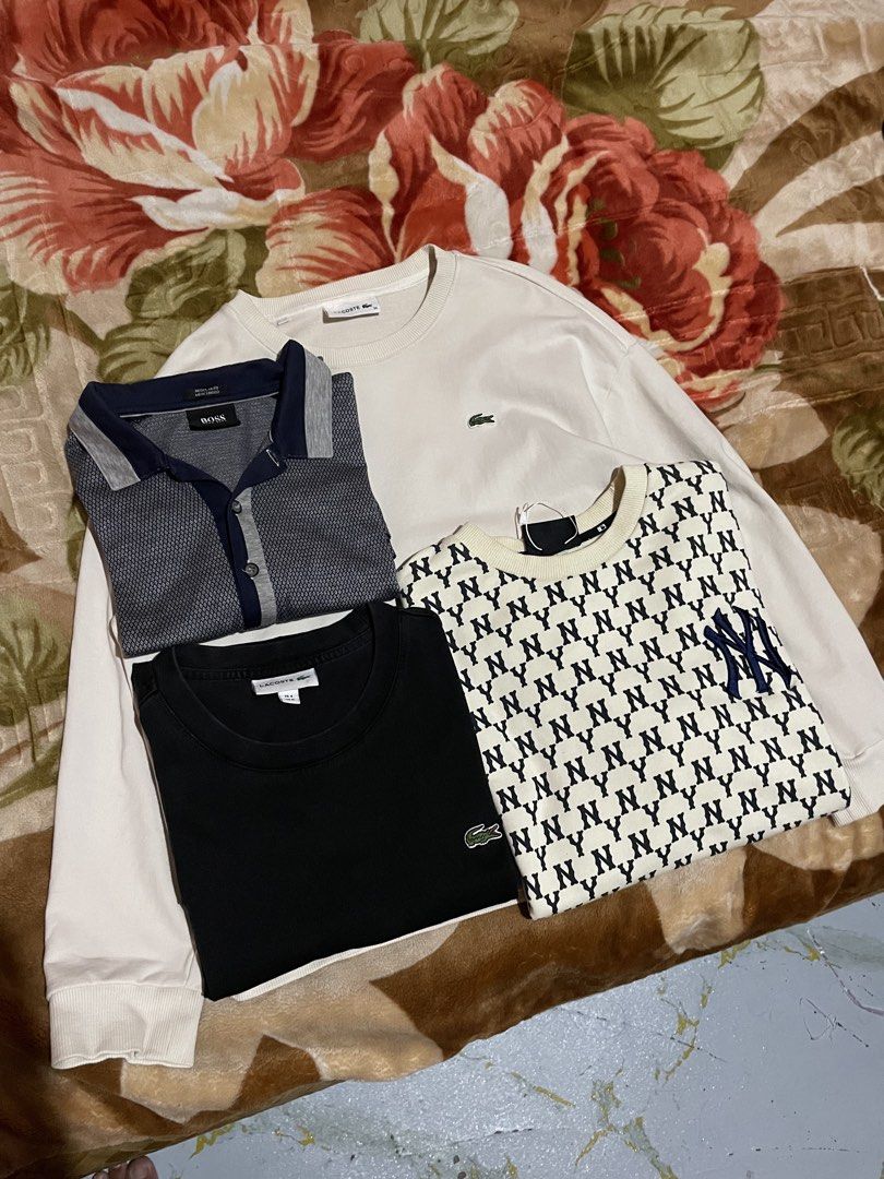 ASPACK 2 LACOSTE, HUGO BOSS, MLB (Category: Tshirts & Polo Shirts ) located in Cagayan de Oro. Submitted by dwight_666 (Listing ID 1470888006, Image 1). Description: psng medium tatlo except sa lacoste na sweater good condition pa lahat.