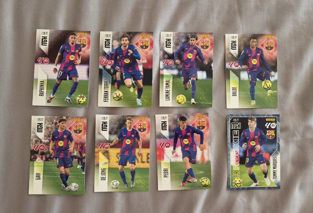 Assorted characters (Category: Raw Singles) located in Mandaluyong City. Submitted by lanceq18 (Listing ID 1470812389, Image 2). Description: ❗️Will be sleeved and in a toploader when purchased Stars on 25 Cards: 200 each Julian Alvarez Elite: 500 Nico Williams Elite: 500 Budimir Elite: 200 Courtois Elite: 400 Yamal Elite: 1000 Valverde Elite: 400 Special One Gold Koke: 800 Enjoy Cards: 100 each FC Barcelona Lot Only: 1000 Get discounts on multip