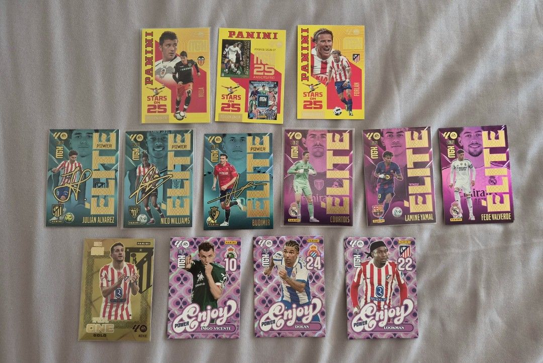 Assorted characters (Category: Raw Singles) located in Mandaluyong City. Submitted by lanceq18 (Listing ID 1470812389, Image 1). Description: ❗️Will be sleeved and in a toploader when purchased Stars on 25 Cards: 200 each Julian Alvarez Elite: 500 Nico Williams Elite: 500 Budimir Elite: 200 Courtois Elite: 400 Yamal Elite: 1000 Valverde Elite: 400 Special One Gold Koke: 800 Enjoy Cards: 100 each FC Barcelona Lot Only: 1000 Get discounts on multip