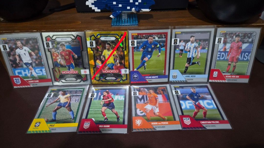 Assorted characters Parallels, Numbered, Inserts (Category: Raw Singles) located in Mandaluyong City. Submitted by lanceq18 (Listing ID 1470813284, Image 1). Description: ❗️Will be sleeved and in a toploader when shipped! 1: Lot: 1500 2: Mbappe /149: 1300 | Lewandowski: 1000 3: Bellingham/Lampard Booklet 500 4: Mbappe Lot 2500 5-6: Raphinha /150: 1300 7: Cubarsi Chrome Pulsar: 400 8: 200 each 9: Son GB: 800 | LE: 150 each | Gold LE: 300 each 10: 