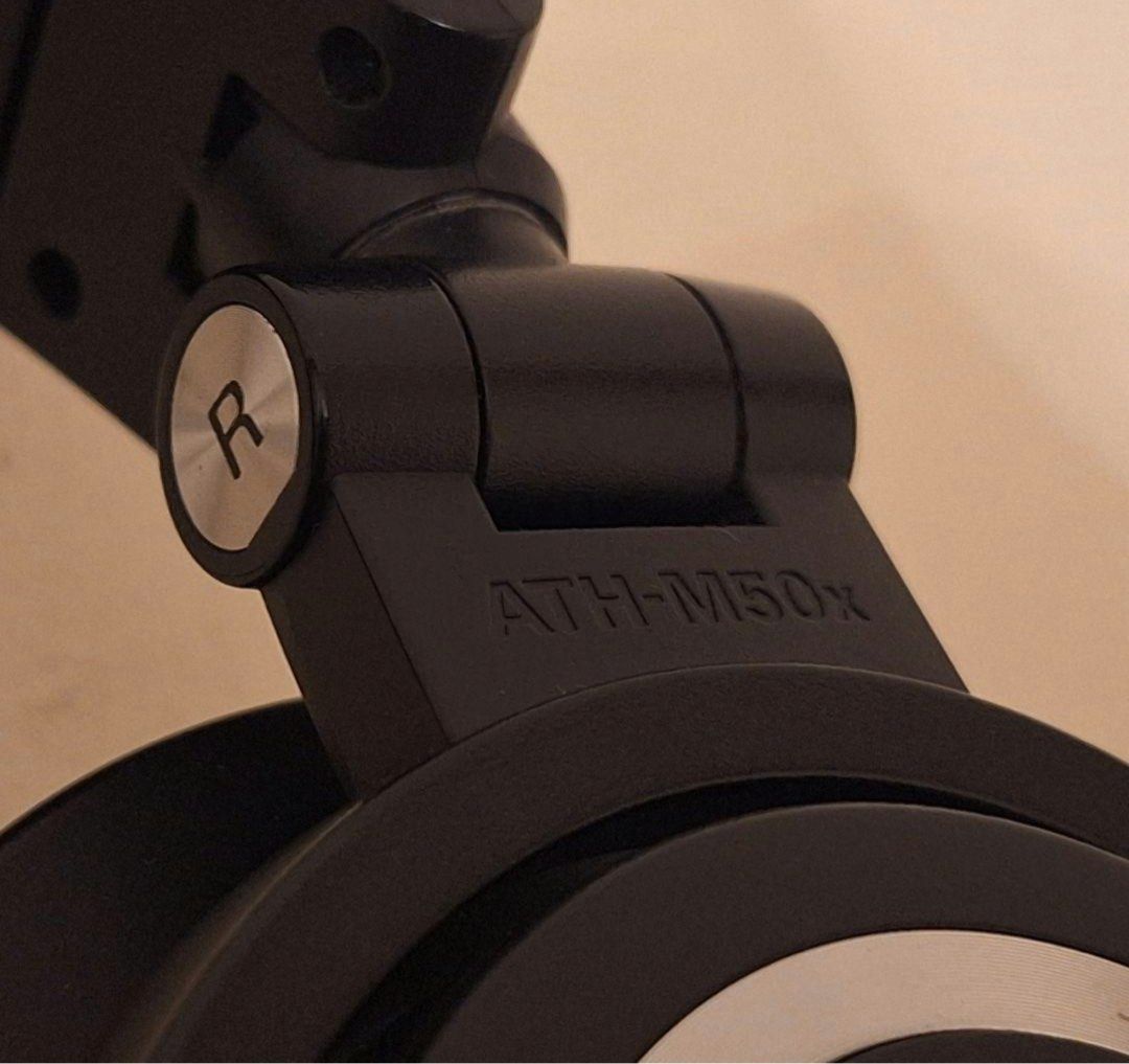 Audio-Technica ATH-M50xBT Wireless Over-Ear Headphones (Category: Headphones & Headsets) located in Quezon City. Submitted by annabananabread12 (Listing ID 1470784367, Image 3). Description: RFS: decluttering! Audio is perfect. Visible wear and tear around the headband as seen in photo. - Model: Audio-Technica ATH-M50xBT Over-Ear Headphones (Black) - Features: Bluetooth wireless, foldable design, and 90-degree swiveling earcups - Condition: Works