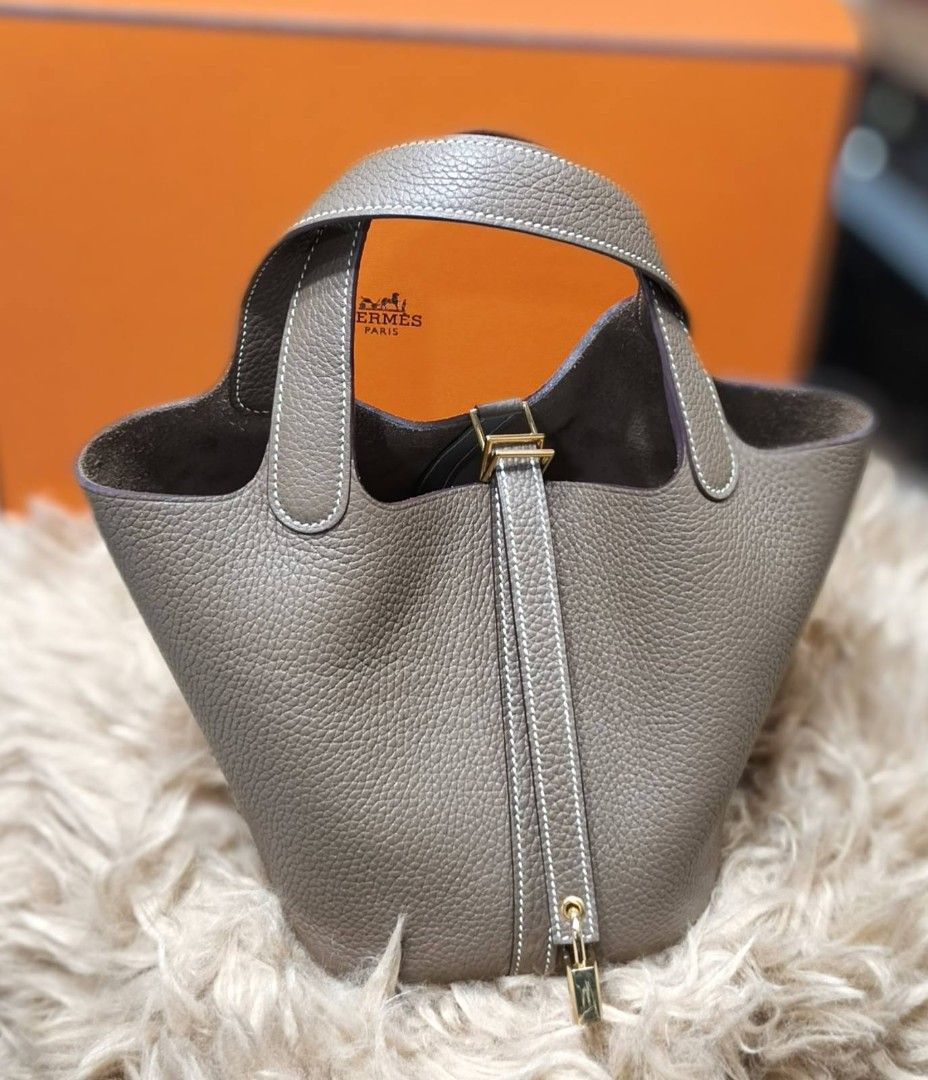 Authentic Hermès Mini Picotin (Category: Shoulder Bags) located in La Trinidad. Submitted by designerluxeshop (Listing ID 1470784257, Image 1). Description: Pre-owned Hermès mini Picotin with authenticity document, dustbag and box, 💯% original, in good condition, shipping is free, message us if interested, delivery is by schedule discount is offered for cash buyer layaway is accepted 20%>downpayment 80% balance payable up to 4-6months.